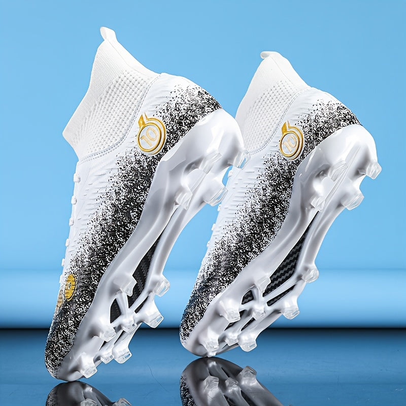 Weiß und Schwarz Fußballstollenschuhe Hochleistung