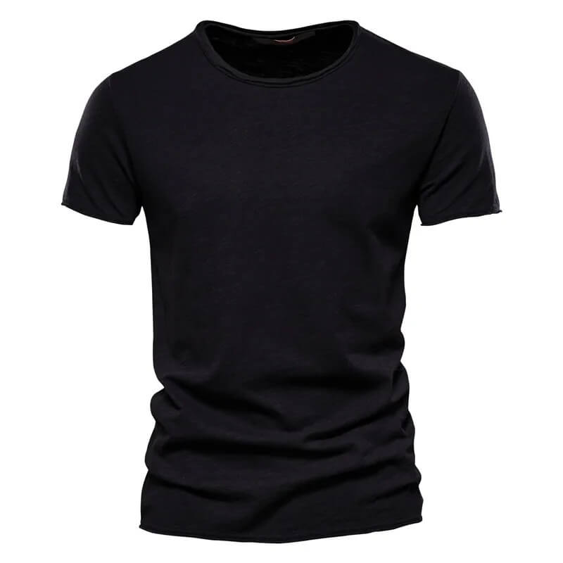 Schwarz Einfaches T-Shirt für Herren