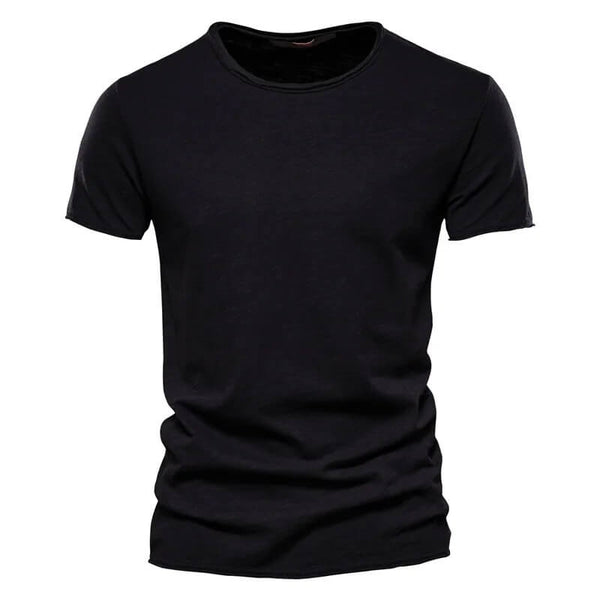 Schwarz Einfaches T-Shirt für Herren