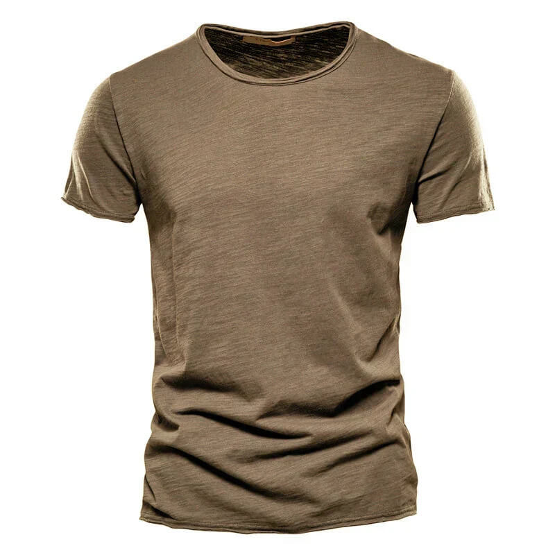 Braun Einfaches T-Shirt für Herren