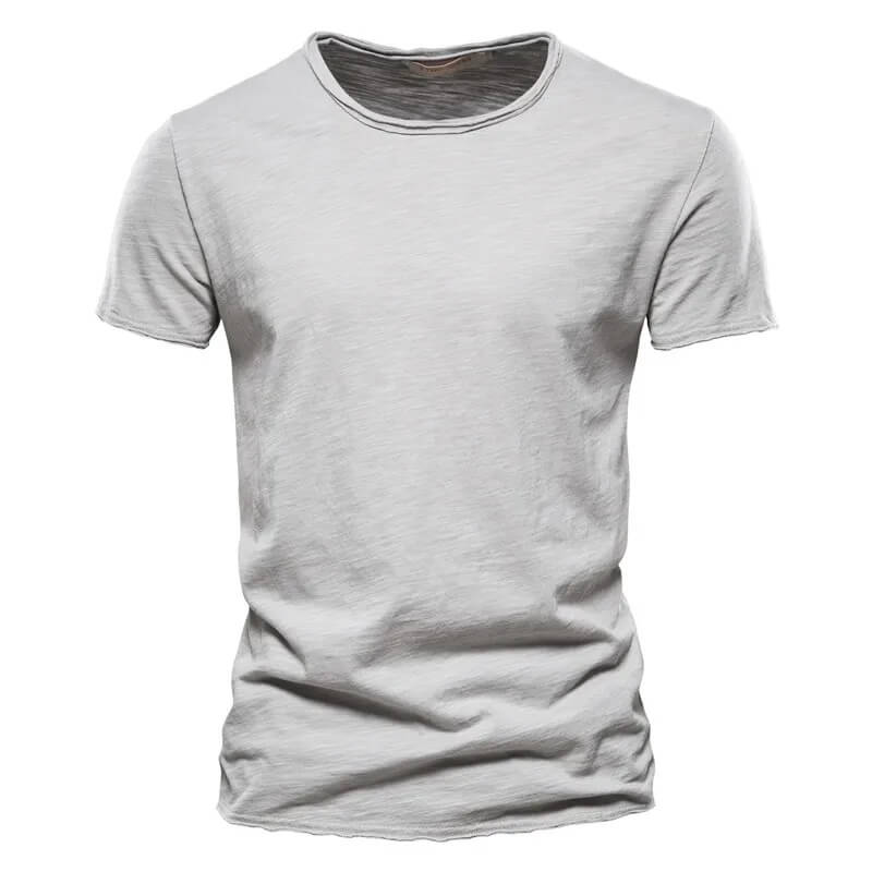 Grau Einfaches T-Shirt für Herren