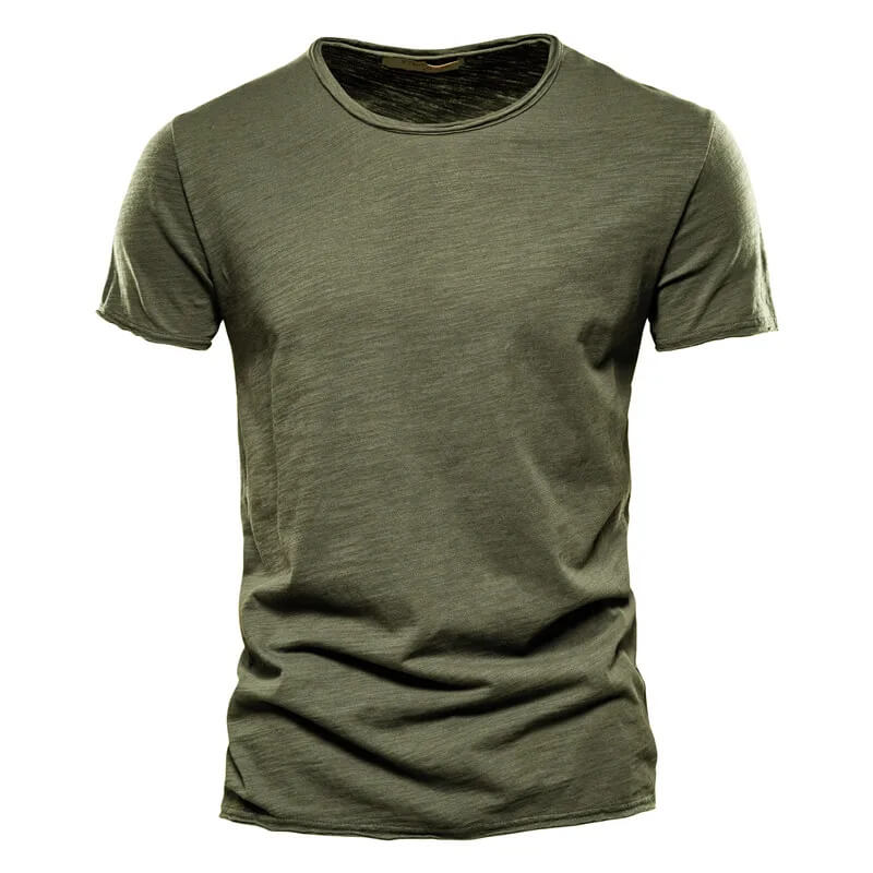 Militärgrün Einfaches T-Shirt für Herren