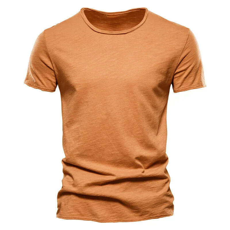 Orange Einfaches T-Shirt für Herren
