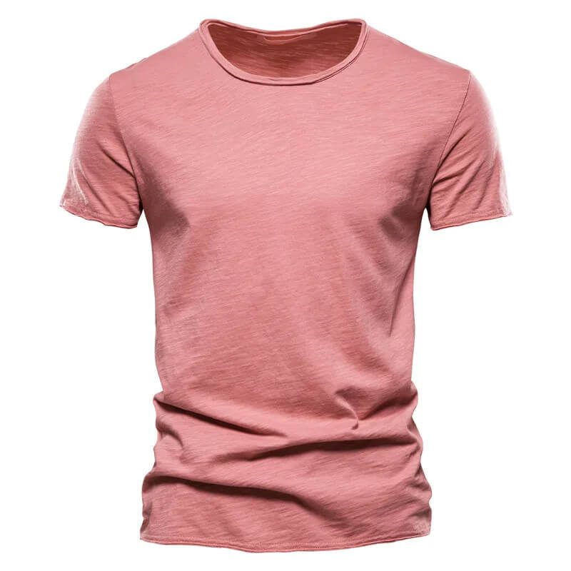 Rot Einfaches T-Shirt für Herren