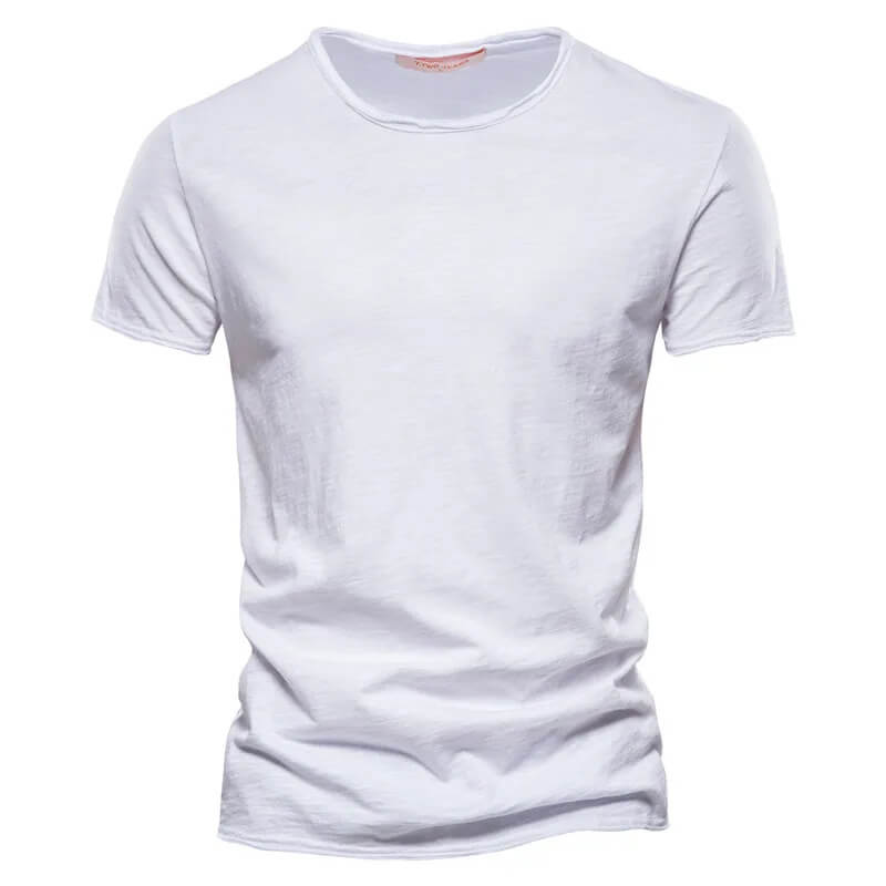 Weiß Einfaches T-Shirt für Herren